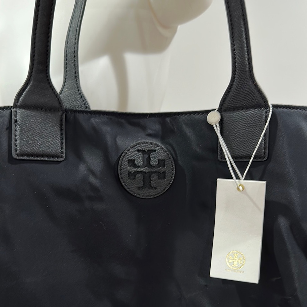 NWT Tory Burch Black Nylon Tote Bag
